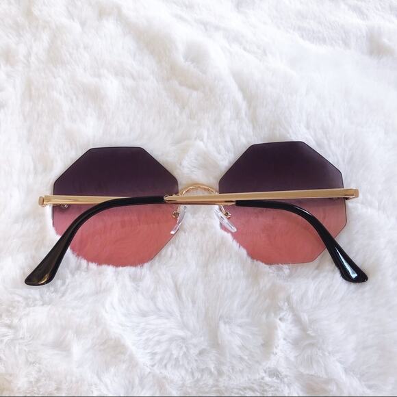 Alaiya Purple & Pink Octogonal Ombre Sunglasses - Picture 8 of 8